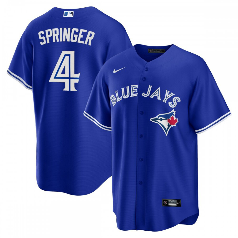 George Springer Toronto Blue Jays Alternate Replica Player Jersey - Royal-Pro Kit Vault | Brand New 26/27 Sports Jerseys